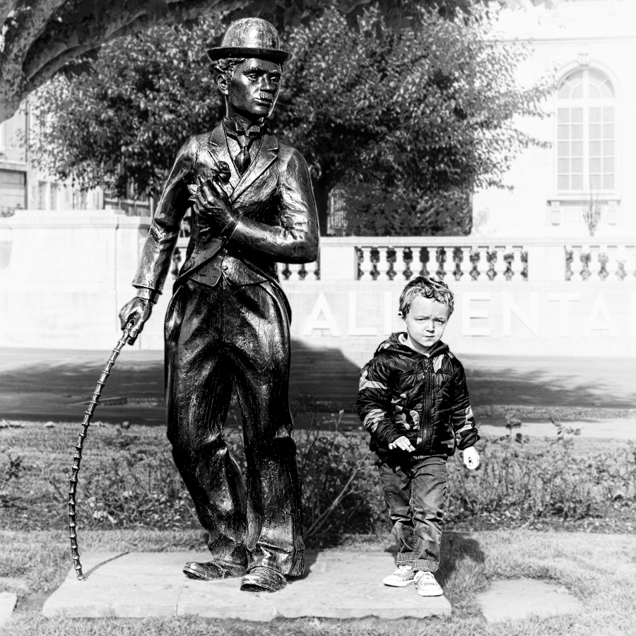 mur M.Beaufils -       Ch. Chaplin & l'enfant  